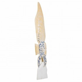 Statua Decorativa Alexandra House Living Azzurro Bianco Legno Vetro Pesce 148 x 10 x 23 cm