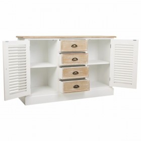 Credenza Alexandra House Living Bianco Legno di paulownia Legno MDF 40 x 80 x 124 cm