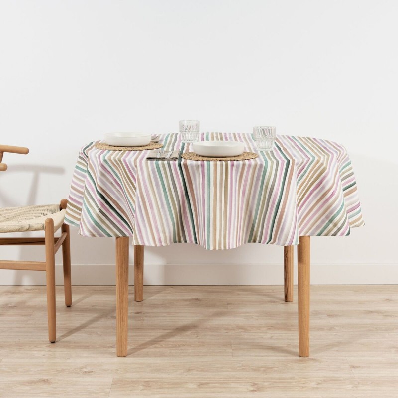 Tovaglia antimacchia Belum Naiara 4-100 Multicolore Ø 140 cm A strisce