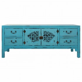 Cassettiera multiuso Alexandra House Living Azzurro Legno di abete Legno MDF 40 x 50 x 120 cm