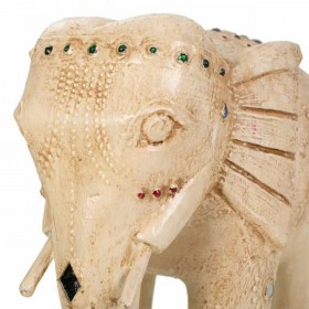 Statua Decorativa Alexandra House Living Bianco Legno di mango Elefante 11 x 24 x 24 cm