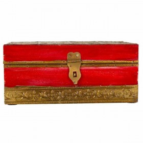 Scatola-Portagioie Alexandra House Living Rosso Ottone Legno di mango Legno MDF 11 x 9 x 20 cm