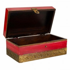 Scatola-Portagioie Alexandra House Living Rosso Ottone Legno di mango Legno MDF 11 x 9 x 20 cm
