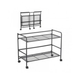 Scaffale Confortime Nero Ferro Pieghevole Con ruote (67 x 30 x 44,8 cm)