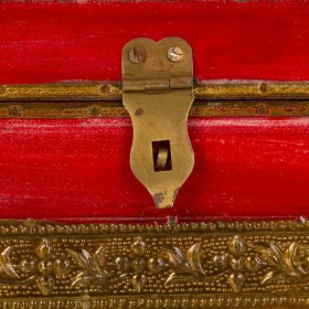 Scatola-Portagioie Alexandra House Living Rosso Ottone Legno di mango Legno MDF 11 x 9 x 20 cm