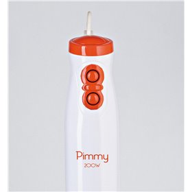 Ariete 881 Pimmy 200 - Frullatore a immersione - Gambo rimovibile e lame in Acciaio Inox - 2 velocità - 200 Watt - Bianco e Aran
