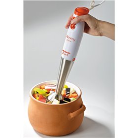 Ariete 881 Pimmy 200 - Frullatore a immersione - Gambo rimovibile e lame in Acciaio Inox - 2 velocità - 200 Watt - Bianco e Aran