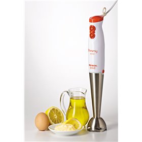Ariete 881 Pimmy 200 - Frullatore a immersione - Gambo rimovibile e lame in Acciaio Inox - 2 velocità - 200 Watt - Bianco e Aran