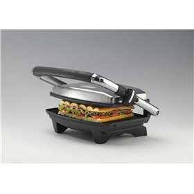 Ariete 1911 Toast &amp Grill Slim - Piastra elettrica antiaderente per toast e sandwich - piastra rigata - 1000 Watt - Argento