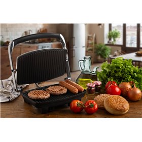 Ariete 1911 Toast &amp Grill Slim - Piastra elettrica antiaderente per toast e sandwich - piastra rigata - 1000 Watt - Argento