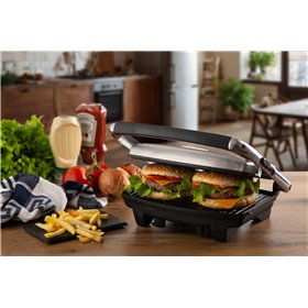 Ariete 1911 Toast &amp Grill Slim - Piastra elettrica antiaderente per toast e sandwich - piastra rigata - 1000 Watt - Argento
