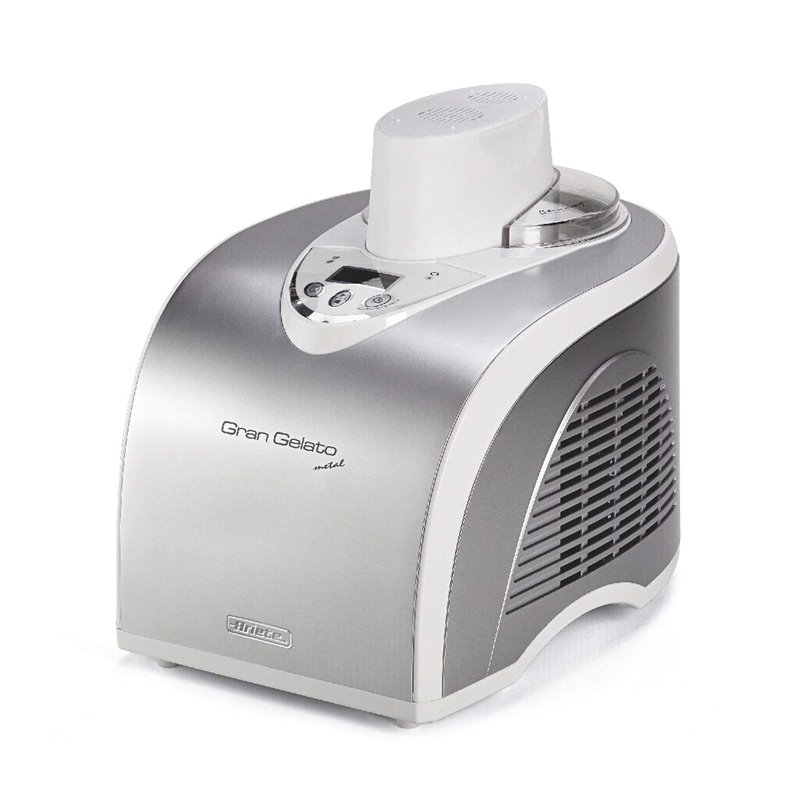 Ariete 693 Gran Gelato Metal - Gelatiera Autorefrigerante con Compressore - Gelati e Sorbetti - Cestello Removibile 1 L - Displa