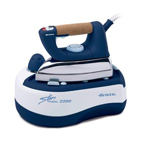 Ariete 6257 Stiromatic 2200 - Ferro da stiro con Caldaia in Acciaio Inox - Piastra in alluminio - manico in sughero - Vapore con