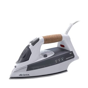 Ariete Steam Iron 6232 Grey - Ferro da stiro con piastra Acciaio Inox - manico in sughero - serbatoio 300 ml - 2200 Watt - Bianc