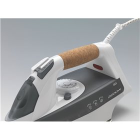 Ariete Steam Iron 6232 Grey - Ferro da stiro con piastra Acciaio Inox - manico in sughero - serbatoio 300 ml - 2200 Watt - Bianc