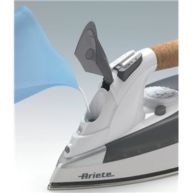 Ariete Steam Iron 6232 Grey - Ferro da stiro con piastra Acciaio Inox - manico in sughero - serbatoio 300 ml - 2200 Watt - Bianc