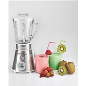 Ariete 561 Blendy Metal - Frullatore con lame in Acciaio Inox - Tazza in vetro 800 ml - 2 velocità + Pulse - 300 Watt - Argento