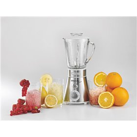 Ariete 561 Blendy Metal - Frullatore con lame in Acciaio Inox - Tazza in vetro 800 ml - 2 velocità + Pulse - 300 Watt - Argento