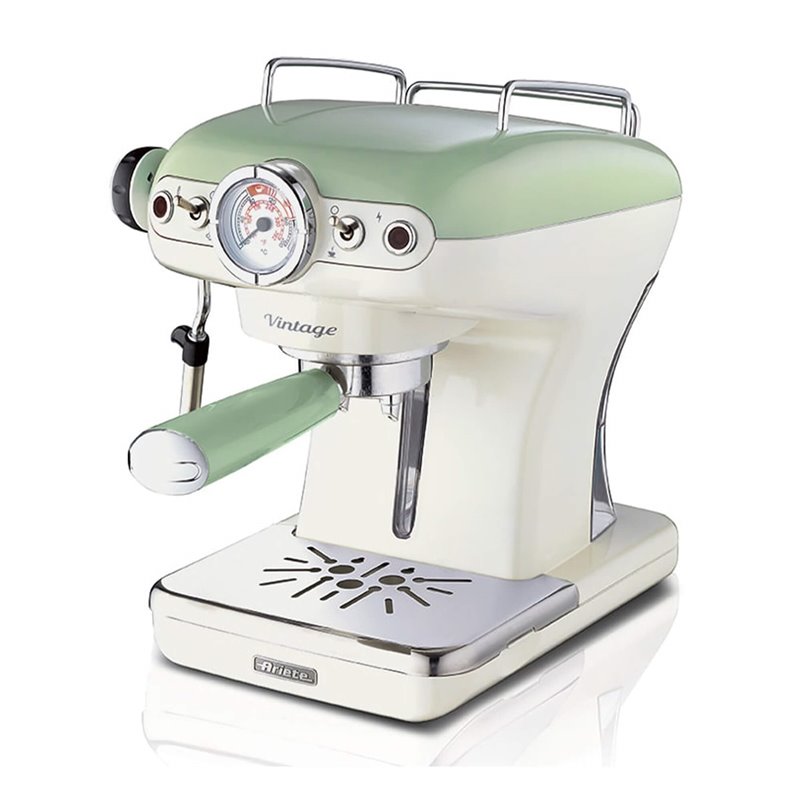 Ariete 1389 Macchina da Caffè Espresso di Design - per Polvere e cialde ESE - filtro 1 e 2 tazze - Montalatte - 850 Watt - Linea