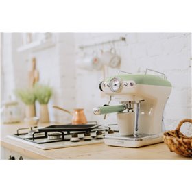 Ariete 1389 Macchina da Caffè Espresso di Design - per Polvere e cialde ESE - filtro 1 e 2 tazze - Montalatte - 850 Watt - Linea