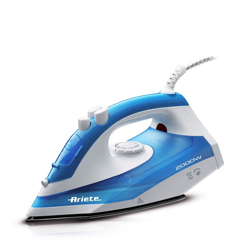Ariete 6234 Steam Iron - Ferro da stiro con piastra in teflon - Colpo vapore 140 gr/min - Serbatoio 250 ml - 2000 W - Bianco e A