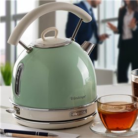 Ariete 2877 Bollitore elettrico 1,7 Litri di Design - Infusi, tè e tisane - Autospegnimento - 2000 Watt - Acciaio Inox - Linea V