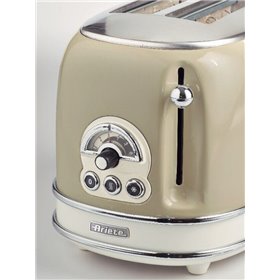 Ariete 155 Tostapane Vintage 2 fette di pane - con pinze - 6 livelli di tostatura - 810 Watt- Acciaio Inox - Linea Vintage - Bei