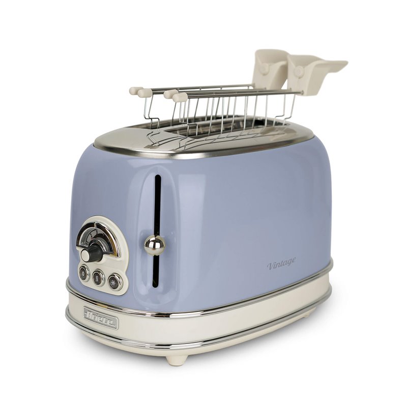 Ariete 155 Tostapane Vintage 2 fette di pane - con pinze - 6 livelli di tostatura - 810 Watt- Acciaio Inox - Linea Vintage - Cel