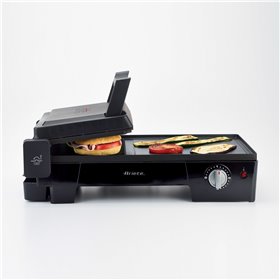 Ariete 1916 Multi Grill 3 in 1 - Griglia Elettrica, Barbecue, Piastra liscia e rigata - apertura a 180° - Termostato regolabile 