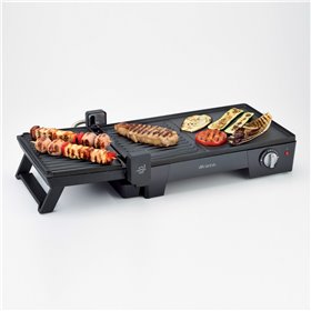 Ariete 1916 Multi Grill 3 in 1 - Griglia Elettrica, Barbecue, Piastra liscia e rigata - apertura a 180° - Termostato regolabile 