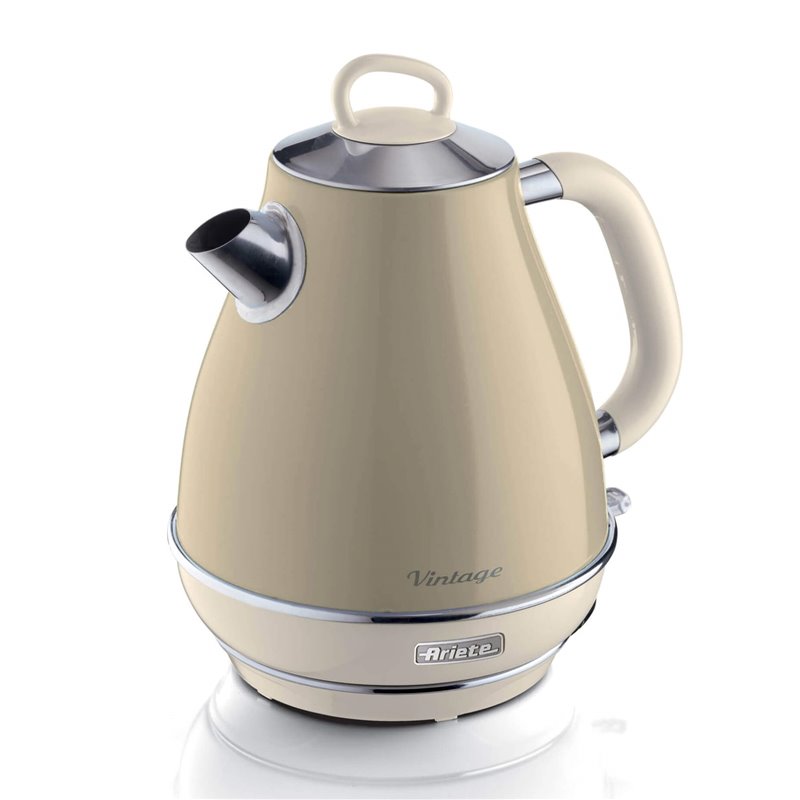 Ariete 2869 Bollitore Elettrico 1,7 Litri di Design - Infusi, tè e tisane - Autospegnimento - 2000 Watt - Acciaio Inox - Linea V