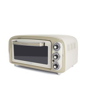 Ariete 979 Forno Elettrico di Design 18 Litri - Ideale per pizza da 30 cm - Doppio vetro - 1380 Watt - Acciaio Inox - Linea Vint