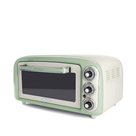 Ariete 979 Forno Elettrico di Design 18 Litri - Ideale per pizza da 30 cm - Doppio vetro - 1380 Watt - Acciaio Inox - Linea Vint