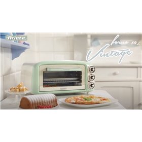 Ariete 979 Forno Elettrico di Design 18 Litri - Ideale per pizza da 30 cm - Doppio vetro - 1380 Watt - Acciaio Inox - Linea Vint