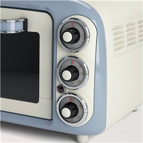 Ariete 979 Forno Elettrico di Design 18 Litri - Ideale per pizza da 30 cm - Doppio vetro - 1380 Watt - Acciaio Inox - Linea Vint