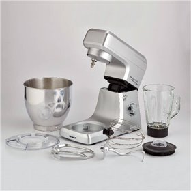 Ariete 1598 Gourmet Professional 7L Metal - Impastatrice Planetaria con Frullatore - Ciotola in Acciaio Inox - 7 L - Caraffa in 