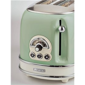 Ariete 155 Tostapane Vintage 2 fette di pane - con pinze - 6 livelli di tostatura - 810 Watt- Acciaio Inox - Linea Vintage - Ver