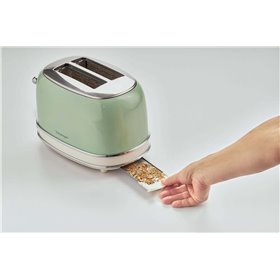 Ariete 155 Tostapane Vintage 2 fette di pane - con pinze - 6 livelli di tostatura - 810 Watt- Acciaio Inox - Linea Vintage - Ver