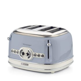 Ariete 156 Tostapane Vintage 4 fette di pane - senza pinze - 6 Livelli di tostatura - Defrost - 1600 Watt - Linea Vintage - Cele
