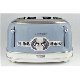 Ariete 156 Tostapane Vintage 4 fette di pane - senza pinze - 6 Livelli di tostatura - Defrost - 1600 Watt - Linea Vintage - Cele