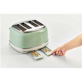 Ariete 156 Tostapane Vintage 4 fette di pane - senza pinze - 6 Livelli di tostatura - Defrost - 1600 Watt - Linea Vintage - Verd
