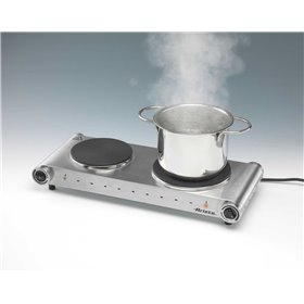 Ariete 994 Fornello elettrico da viaggio - Doppia piastra in Ghisa - Diametro 188 mm e 155 mm - Temperatura Regolabile - 2500 Wa