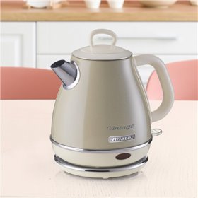 Ariete 2868 Bollitore Elettrico Vintage 1 Litro - Infusi, Tè e Tisane - Autospegnimento - Acciaio Inox - 1 Litro - 1600 Watt - B