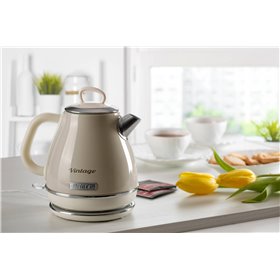 Ariete 2868 Bollitore Elettrico Vintage 1 Litro - Infusi, Tè e Tisane - Autospegnimento - Acciaio Inox - 1 Litro - 1600 Watt - B