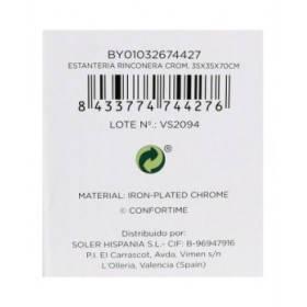 Scaffale ad Angolo Confortime 3 livelli Cromato (35 x 35 x 70 cm)