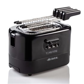 Ariete 159 Toastime - Tostapane con Pinze per 2 fette di pane - 9 Gradi di Doratura - 700 Watt - Nero