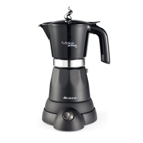Ariete 1368 Aroma - Moka Elettrica con Autospegnimento - 4/6 tazze - Mantenimento temperatura fino a 30' - 480 Watt - Nero