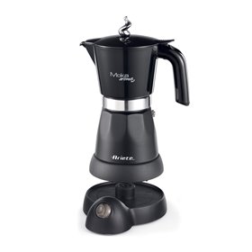 Ariete 1368 Aroma - Moka Elettrica con Autospegnimento - 4/6 tazze - Mantenimento temperatura fino a 30' - 480 Watt - Nero
