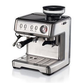 Ariete 1313 - Macchina da Caffè con Macinacaffè in Acciaio Inox - per Polvere e Cialde ESE - 1 e 2 tazze - Montalatte - 15 bar -