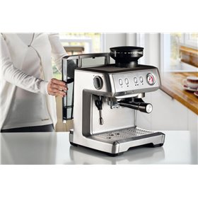 Ariete 1313 - Macchina da Caffè con Macinacaffè in Acciaio Inox - per Polvere e Cialde ESE - 1 e 2 tazze - Montalatte - 15 bar -